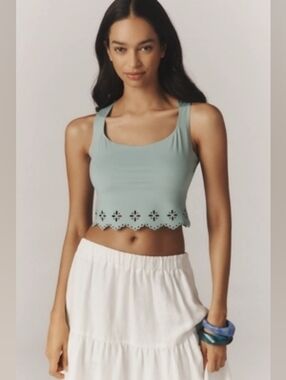 By Anthropologie Seamless Laser-Cut Tank Top